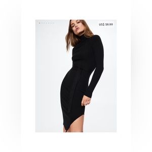 MANGO Ribbed turtleneck dress 🖤